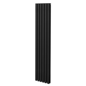 Radiateur à Colonne Ovale Chauffage Vertical Noir 1800mm x 360mm