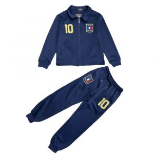 Survêtement De Football France Enfant Bleu Marine En Polyester