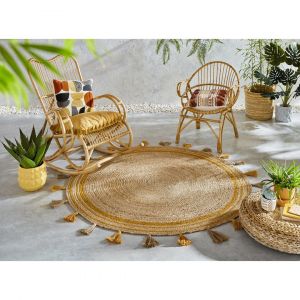 Tapis naturel en jute tissé à la main Istanbul Ø 150