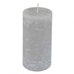 Bougie Pilier Déco Rustique 13cm Gris
