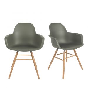 Zuiver ALBERT KUIP - 2 fauteuils de table en résine - Vert