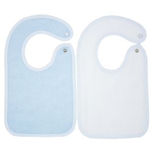 Babycalin Lot de 2 bavoirs naissance bleu / blanc