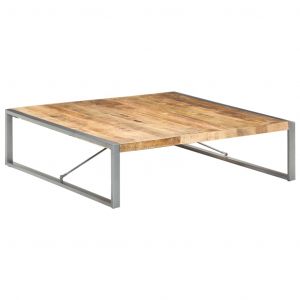 Image de VidaXL Table basse 140x140x40 cm Bois de manguier brut. Produit Neuf ! Garantie 0 ans !