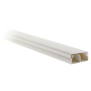 Moulure compartiment&eacute;e 40x17 (hauteur x profondeur, en mm) Blanc Pur RAL 9016 Barre de longueur 2m