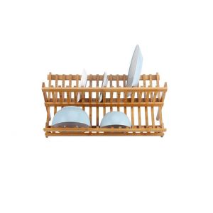 &Eacute;gouttoir &agrave; vaisselle en bois de bambou &agrave; poser en bois Vendos85