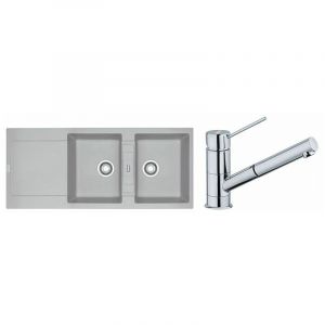 Image de Franke PACK Maris Fragranit MRG621 + Mitigeur Sirius - Coloris : Platinum - Platinum