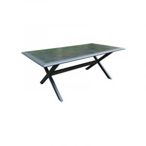 Proloisirs Table de jardin Ceram en aluminium/c&eacute;ramique - 194 x 104 x 74 cm - graphite