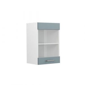 Vicco Armoire suspendue R-Line, Bleu-gris, 40cm avec porte vitrée