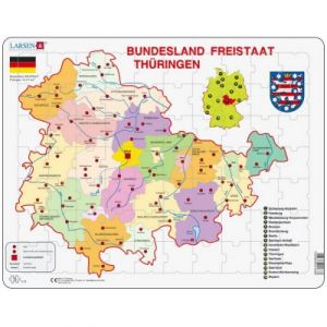 Image de Larsen Puzzle Cadre - Bundesland : Freistaat Th&uuml;ringen (en Allemand)