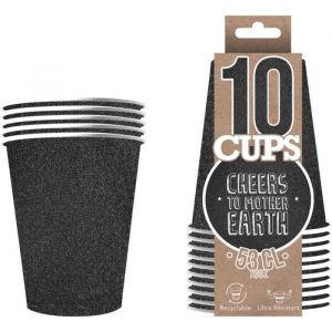 Original Cup Pack de x10 Gobelets Scintillants Noirs | Gobelets Am&eacute;ricains 53cl avec Paillettes | Beer Pong Qualit&eacute; Premium | Verres Recyclables Ultra R&eacute;sistants en Carton | Cr&eacute;&eacute; par OriginalCup