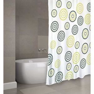 MSV Rideau de douche Polyester DOTS 180x200cm QUALITE PREMIUM Vert