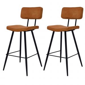 Rendez Vous Déco Chaise de bar mi-hauteur Texas camel 65 cm (lot de 2)