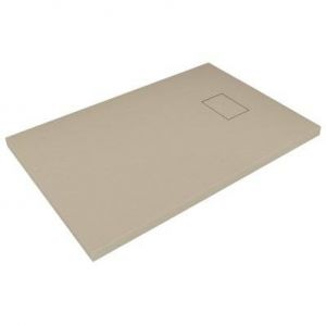 Receveur de douc smc en fibre de verre effet pierre avec bonde inclus h 2,6 cm 80 x 120 Taupe