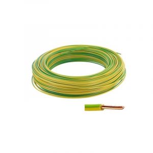 Debflex Câble rigide HO7V-U - 1,5 mm² - couronne de 100 m - jaune/vert