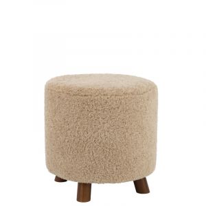 J-Line Pouf textile beige h.40cm