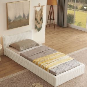 Meuble de salon 4 pi&egrave;ces blanc, 1 meuble TV - convient aux t&eacute;l&eacute;viseurs jusqu'&agrave; 80 pouces + 2 &eacute;tag&egrave;res murales verticales + 1 &eacute;tag&egrave;re