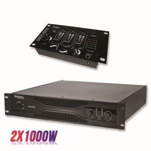 Ibiza Sound Pack sonorisation amplificateur 2000W SA2000 + Table de mixage 3 voies 5 entrées MIX800