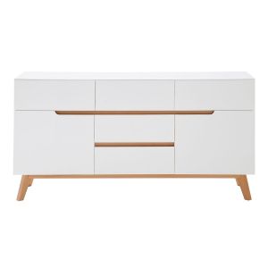 Image de Miliboo Buffet scandinave blanc mat et chêne SKIVE