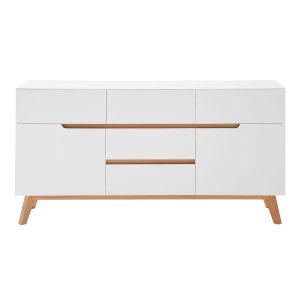 Image de Miliboo Buffet scandinave blanc mat et chêne SKIVE