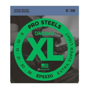 Image de D'Addario AND CO EPS530 PROSTEELS ELECTRIC GUITAR STRINGS EXTRA-SUPER LIGHT 8-38