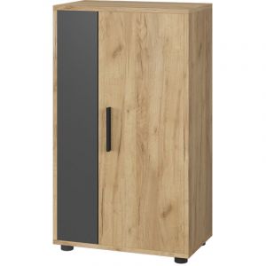 Vicco - commode Berno, Ch&ecirc;ne dor&eacute;/anthracite, 50.1x87.3cm avec 2 compartiments