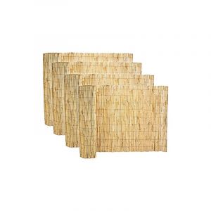 Visiodirect Lot de 4 canisse en bambou, clôture de jardin, couverture de protection contre le vent et le soleil - Profondeur 100 x Longueur 500 cm