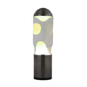 Lampe à poser Itotal Lave avec base gris foncé Liquide Transparent et Cire Blanc 40 W