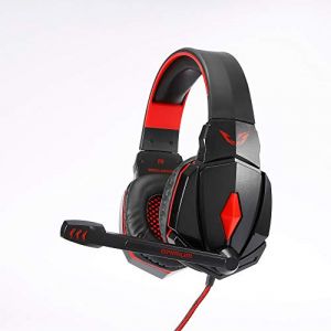 Image de Gamium Micro Casque Gaming avec Micro Omnidirectionnel et T&eacute;l&eacute;commande pour PC, Mac, PS4, Xbox One, Switch, Smartphones et Tablettes