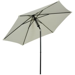 Image de Outsunny Parasol inclinable octogonal Ø 2,65 x 2,35H m métal époxy noir polyester haute densité 180 g/m² gris clair 265x265x235cm Gris