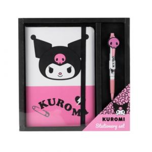 Konix Cerd&agrave; Hello Kitty Set de papeterie - Carnet - Stylo &agrave; bille - Motif Kuromi - Noir et rose