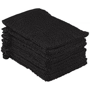 NatureMark Gants de Toilette, Noir, Lot de 10