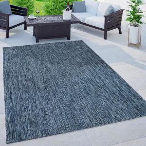 Paco Home - Tapis Intérieur Et Extérieur Balcon Terrasse Tapis Cuisine Monochrome Moucheté Bleu, 300x400 cm
