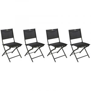 Image de Hesperide Lot de 4 Chaises de jardin pliante métal Modula Gris Anthracite / Graphite