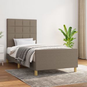 VidaXL Cadre de lit avec tête de lit Taupe 90x190 cm Tissu3125021