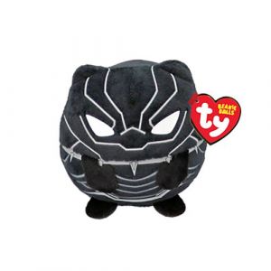 Ty Animal en peluche Puffies Marvel Black Panther 9 cm Noir et blanc