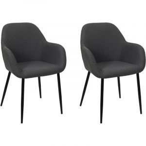 The home deco factory Fauteuil Atome Gris - Lot De 2