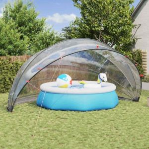 vidaXL D&ocirc;me de piscine Transparent 592 x 590 x 275 cm PVC