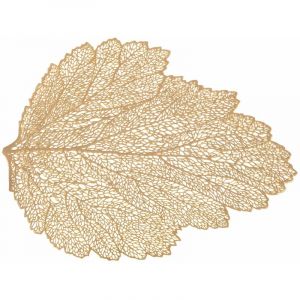 Féérie Lights & Christmas Lot 6x Set de table de Noël design feuille Jeanne - L. 36 x l. 47 cm - Doré