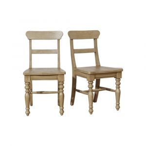 Chaises style contemporain en bois massif, lot de 2 JOHNSON