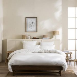 Essix Housse de Couette Unie en Percale de Coton lavée, Delicate, 260 x 240 cm