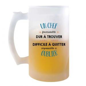 Chope de bière - Formidable Chef - 470 ml - Verre transparent - Idée cadeau pour homme - Apéro convivial