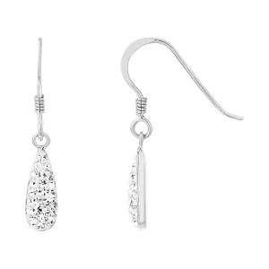 Cleor Boucles d'oreilles en argent 925 et cristal