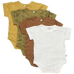 Pippi 4er Pack Body SS Ensemble de sous-vêtement Bambins, Île, 18 Mois Mixte bébé