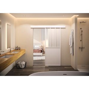 Optimum Kit pea atelier 2040x730 alu blanc verre dépoli blanc