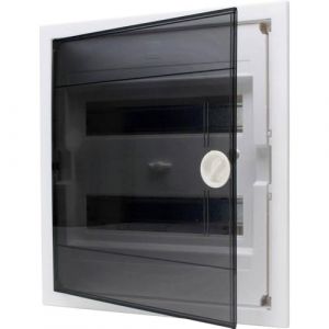 Kopp 346002005 Bo&icirc;te &agrave; fusibles encastr&eacute;e avec Porte en Plastique 2 rang&eacute;es pour 24 Broches Gris/Noir