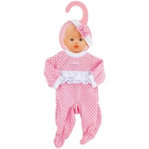 Image de Calinou Vêtement pour poupon Pyjama rose à pois noirs 32-36 cm