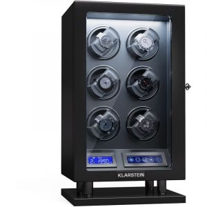 Klarstein Remontoir Automatique de Montres, Boite a Montre Automatique Homme et Femme, Vitrine en Acrylique, Ultra Silencieux, 5 tpd et 3 Modes de