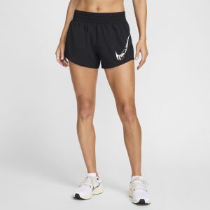 Nike Short Dri-FIT à motif et taille mi-haute avec sous-short intégré One pour femme - Noir - Taille XL (FR 50-52) - Female