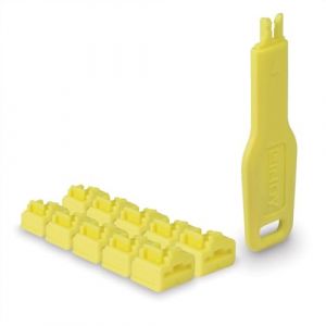 Lindy Verrous de Ports RJ45 (10 pièces) avec clé, Jaune