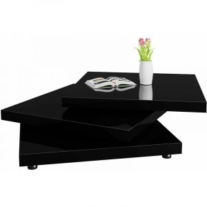 Deuba Table basse de salon moderne 80 x 80 cm - Noir